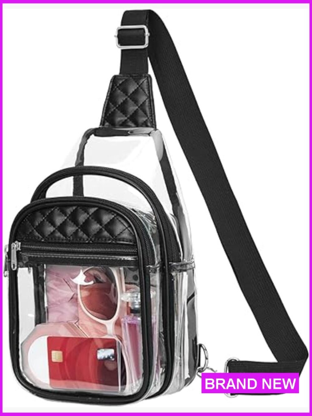 Clear Crossbody Bag for Stadium Events Concerts Festivals Approved Adjustable